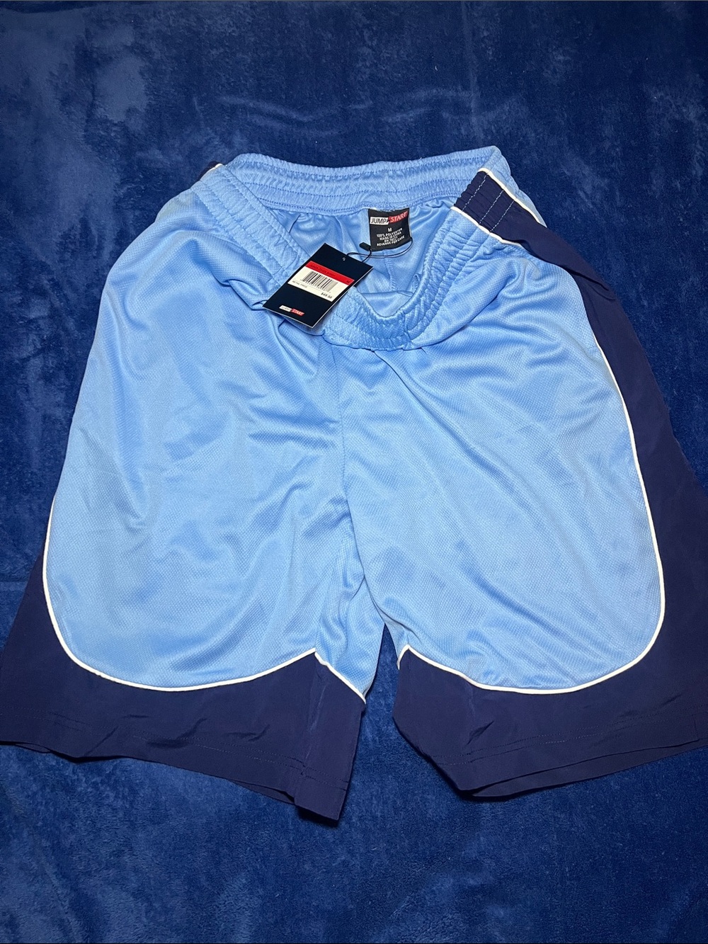 Light Blue & Navy Men's Athletic Shorts